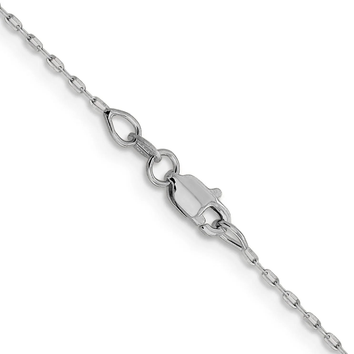 14K White Gold 1 mm D.C Open Cable Link Chain