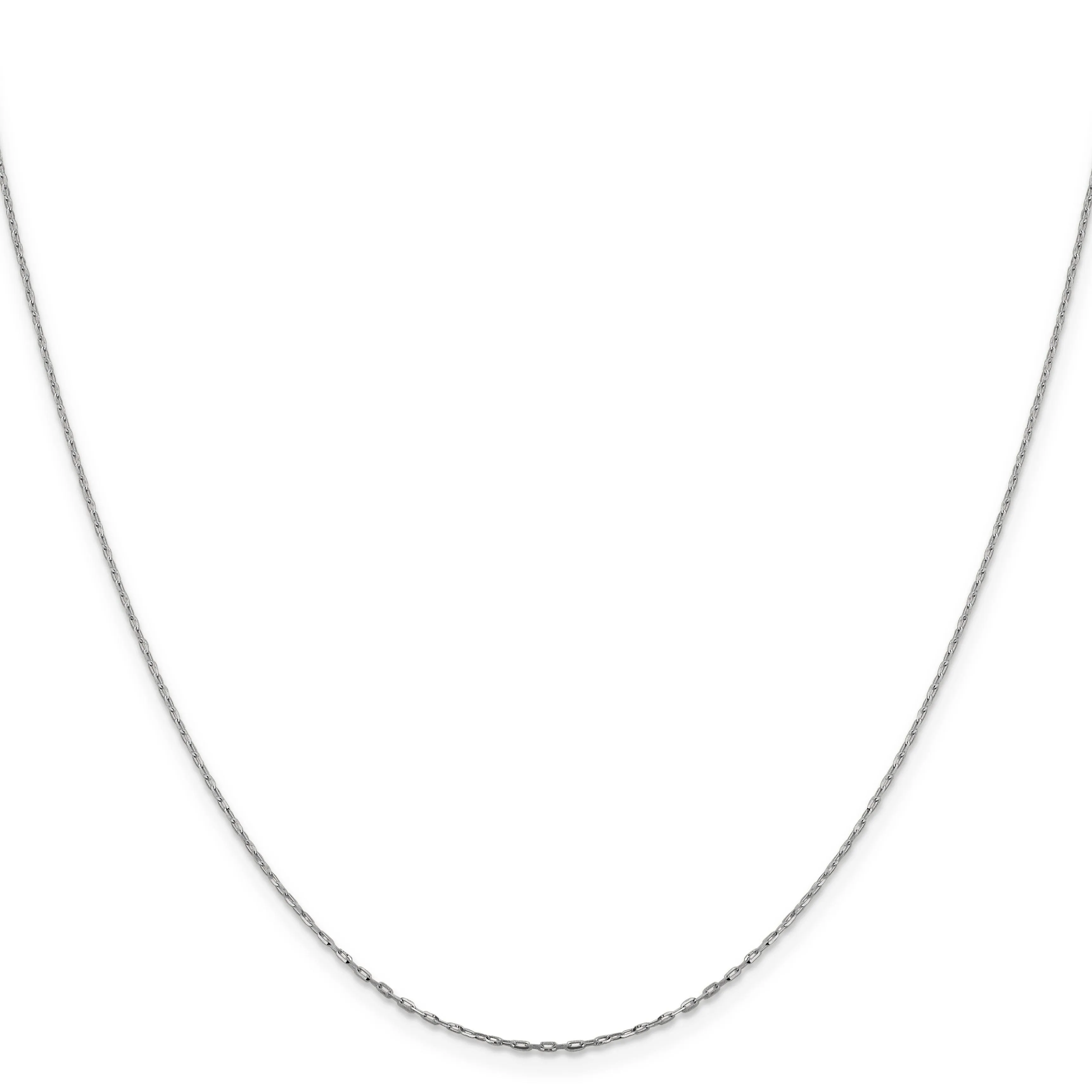 14K White Gold 1 mm D.C Open Cable Link Chain