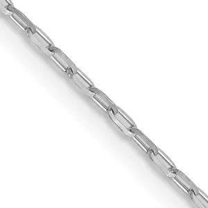 14K White Gold 1 mm D.C Open Cable Link Chain