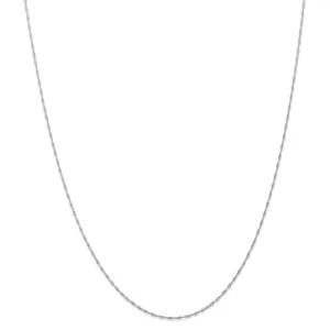 14k White Gold 1.00mm Singapore Carded Chain