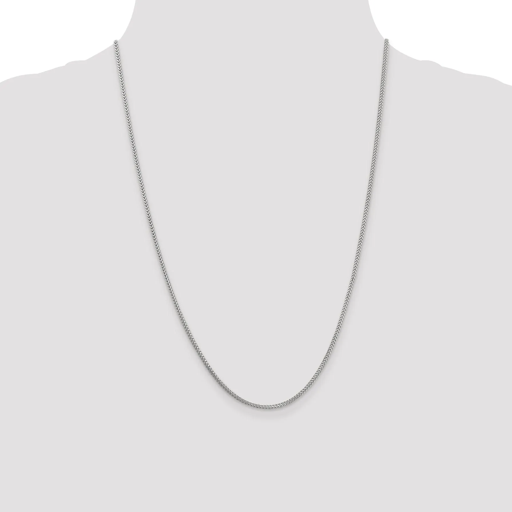 14K White Gold 1.25 mm Franco Chain