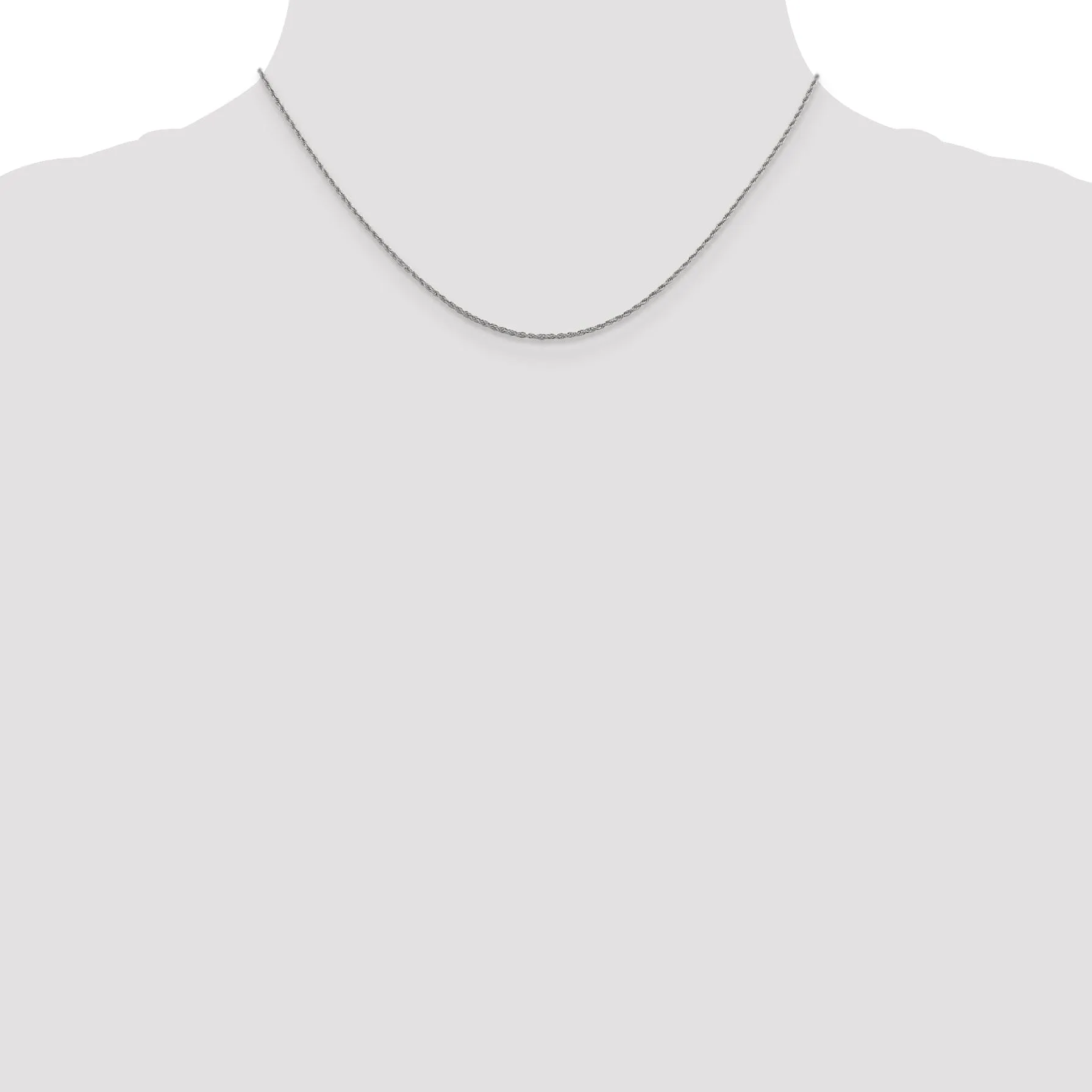 14K White Gold 1.3 mm Pendant Rope