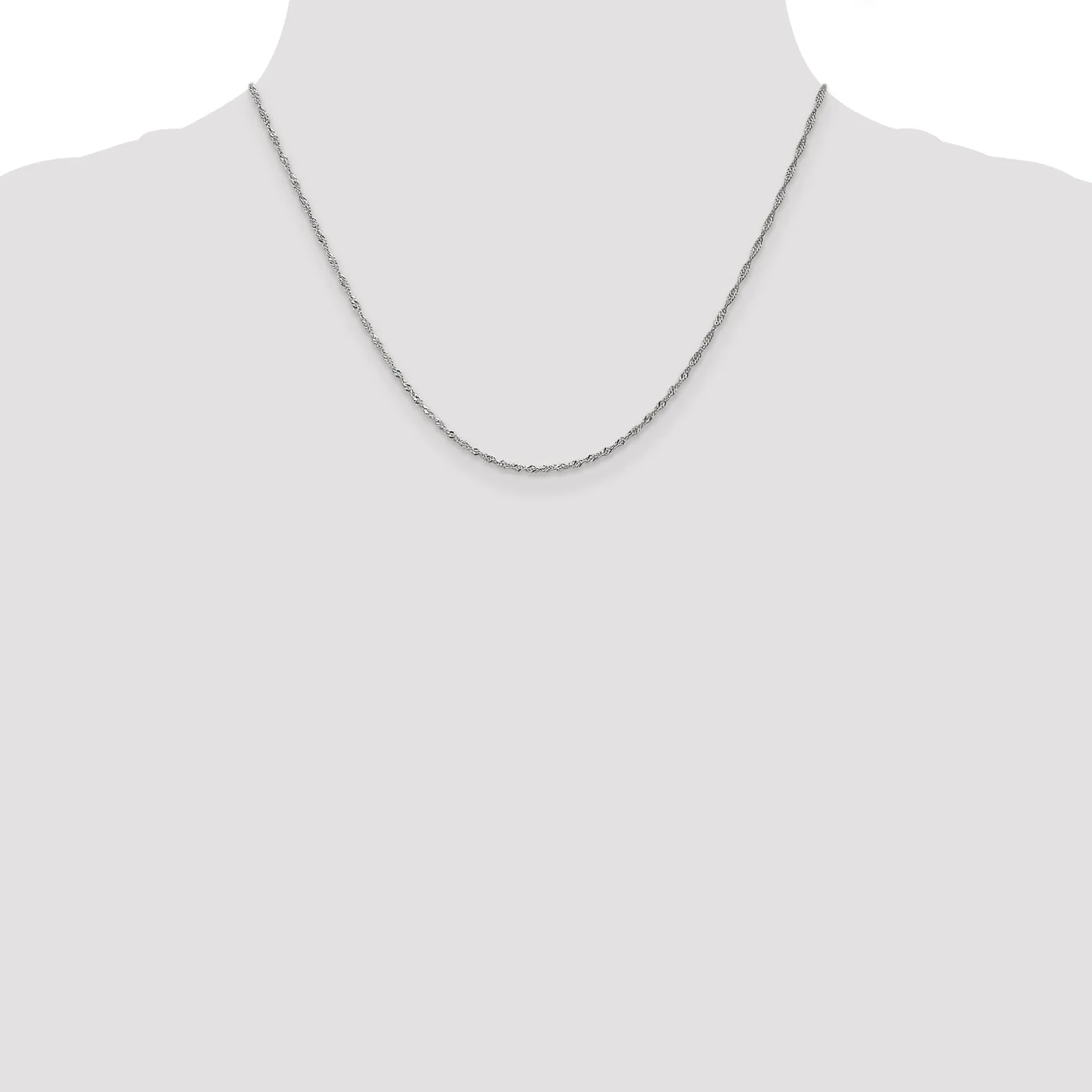 14K White Gold 1.3 mm Singapore Chain