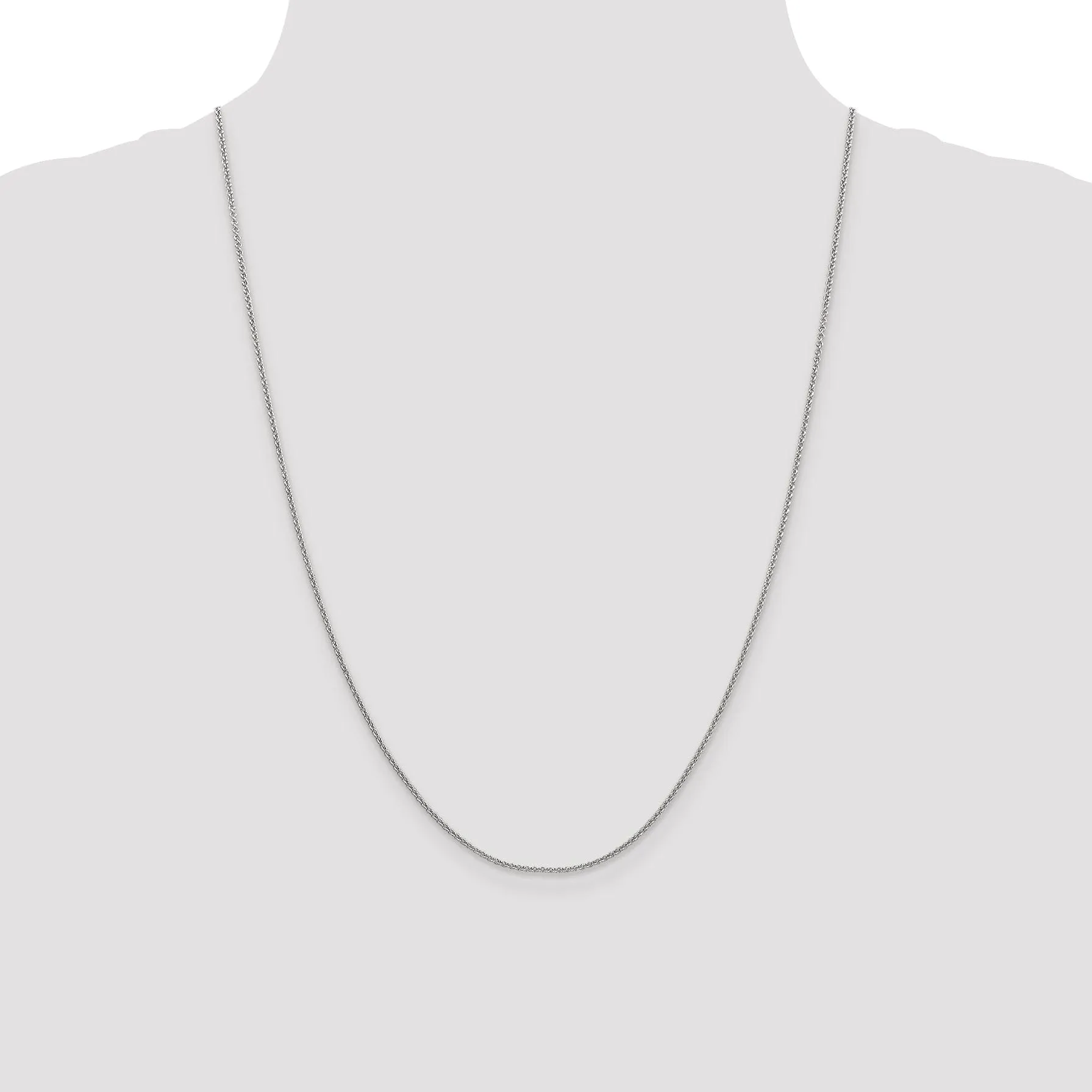 14K White Gold 1.4 m Round Cable Chain