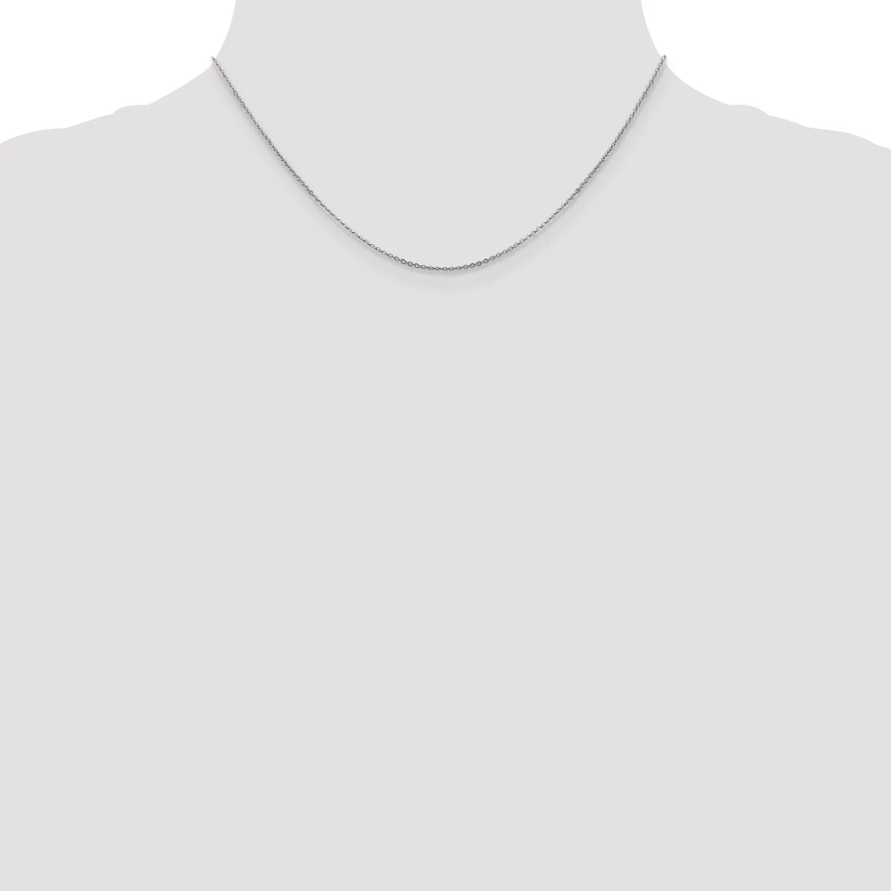 14K White Gold 1.4 mm Flat Cable Chain