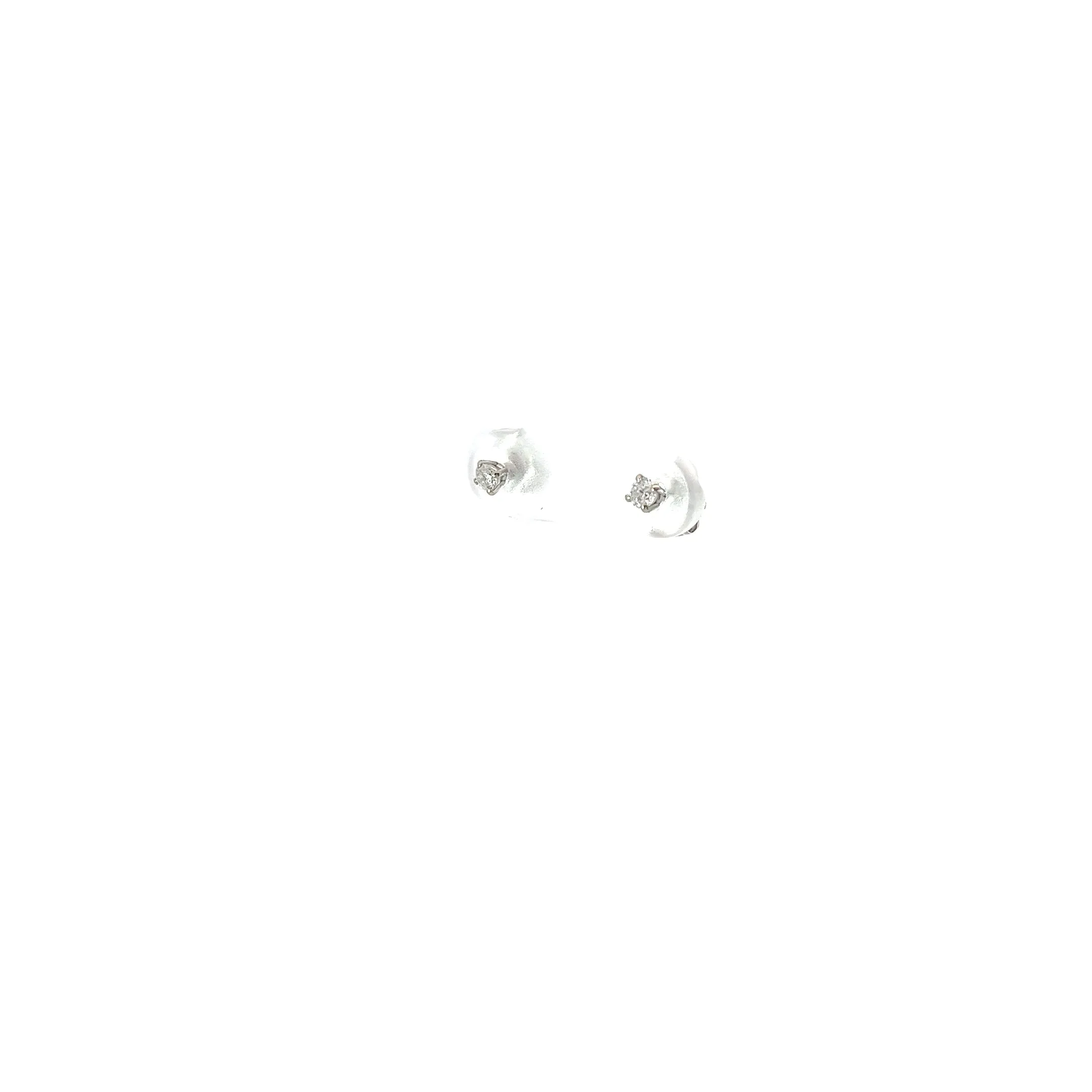 14k White Gold .15ct G SI1 Round Diamond stud earrings