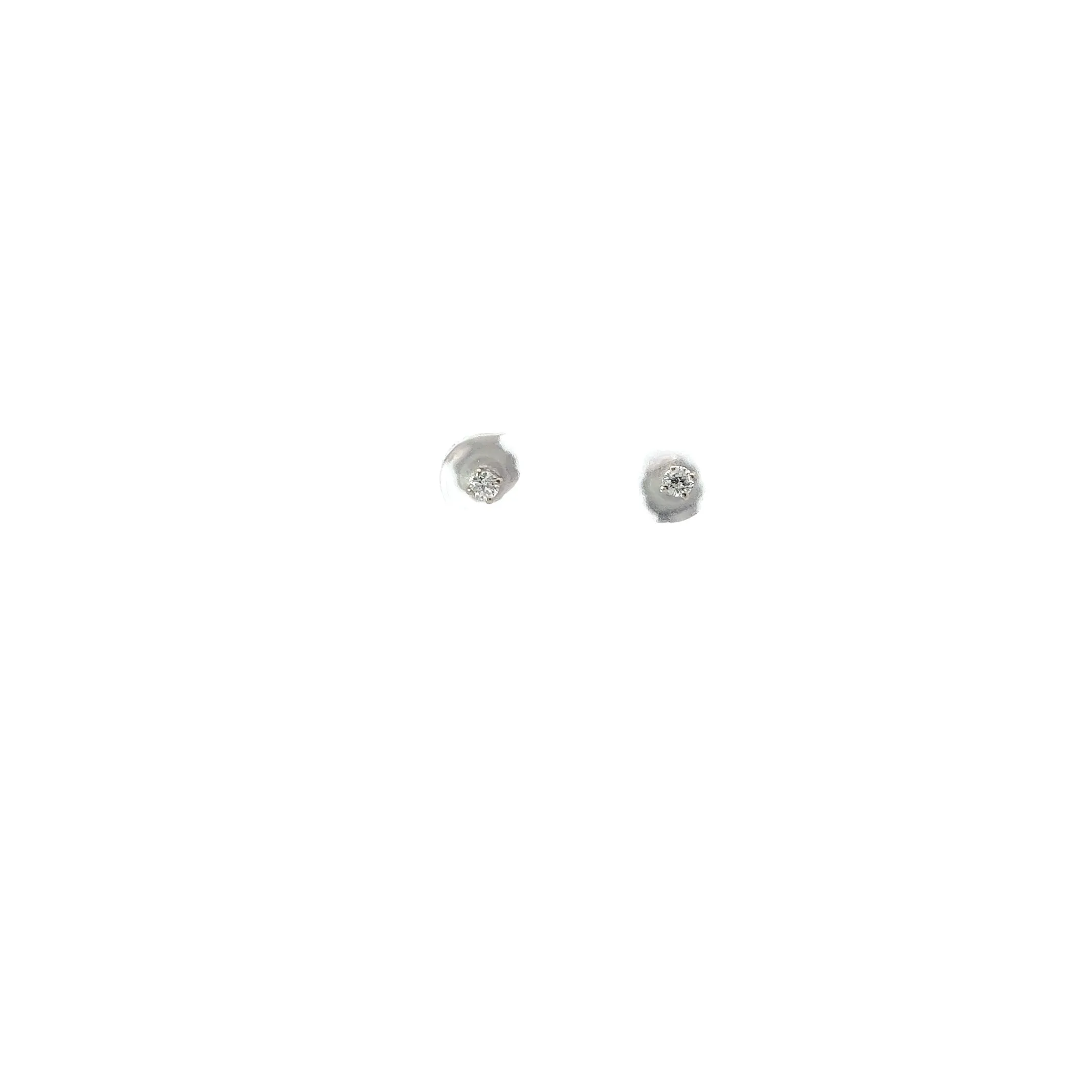 14k White Gold .15ct G SI1 Round Diamond stud earrings