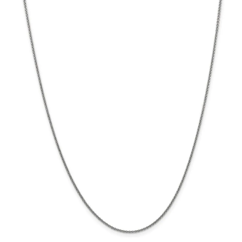 14k White Gold 1.5mm Solid Polish Cable Chain