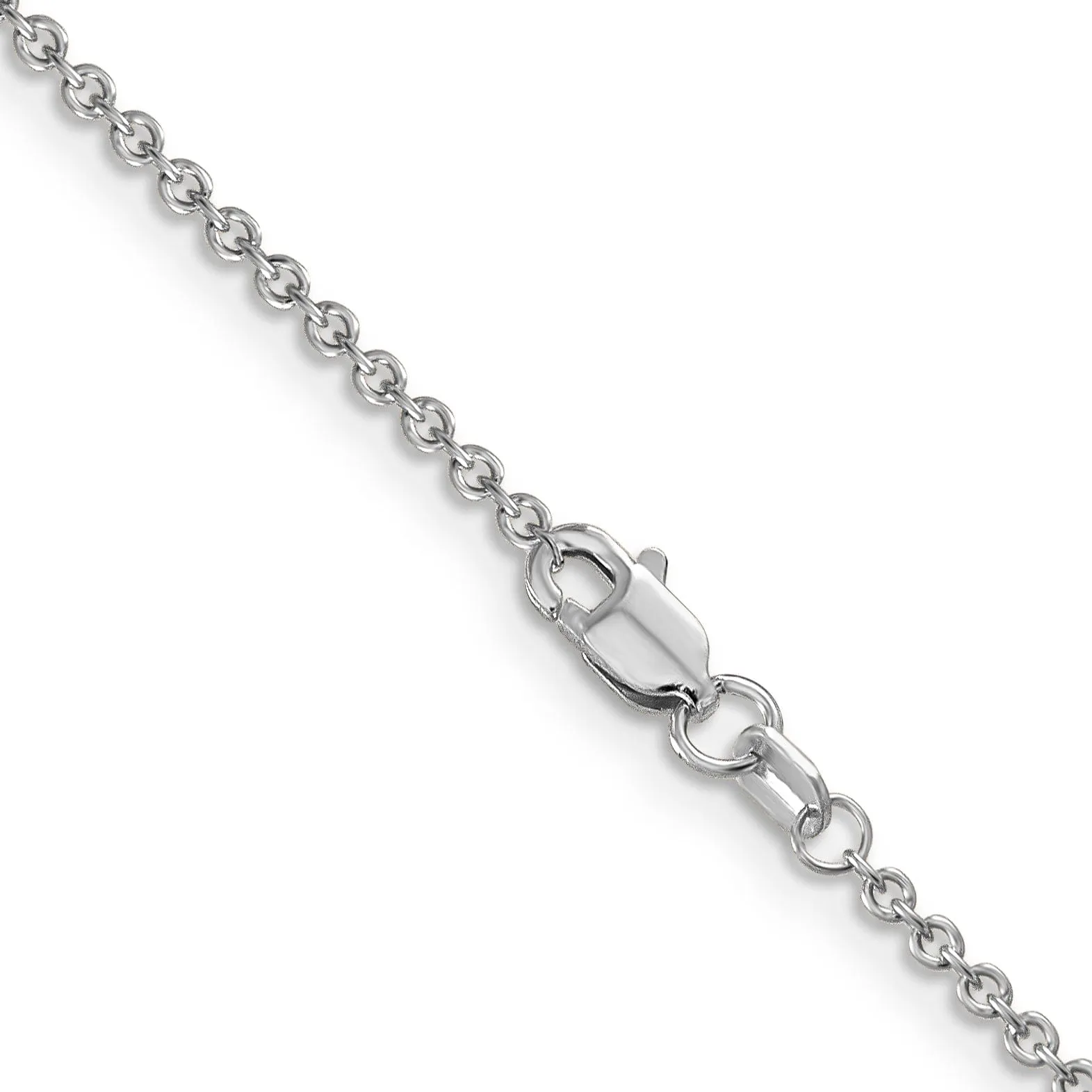 14k White Gold 1.67mm Round Link Cable Chain