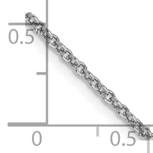 14k White Gold 1.67mm Round Link Cable Chain
