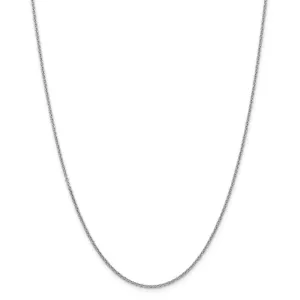 14k White Gold 1.67mm Round Link Cable Chain