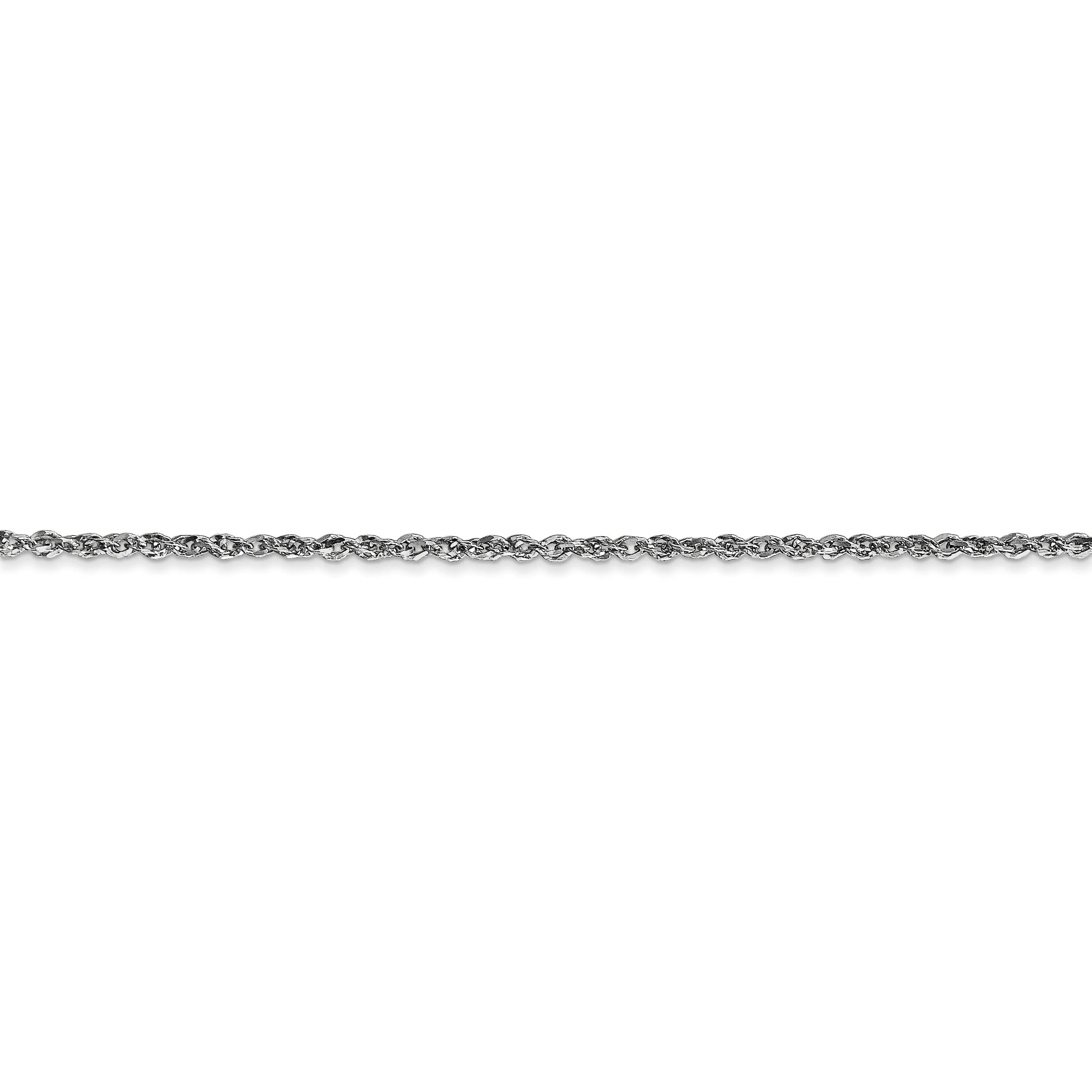 14K White Gold 1.70mm Polish Solid Ropa Chain