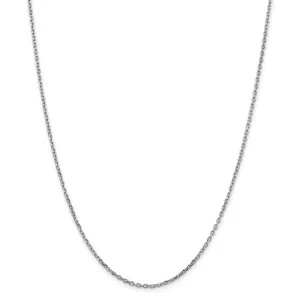 14k White Gold 1.80mm Round Link Cable Chain