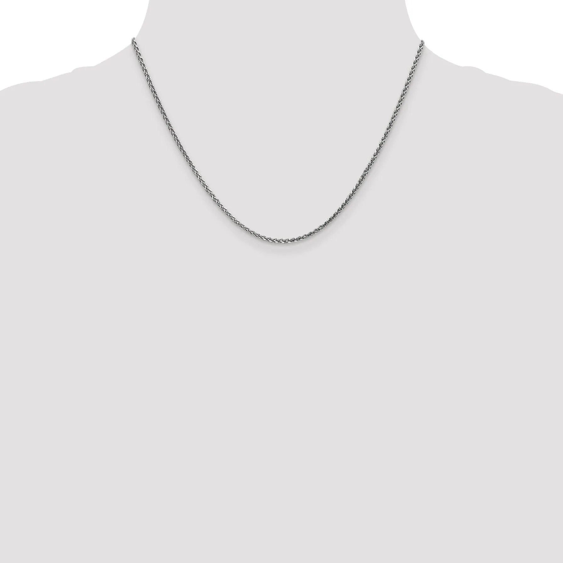 14k White Gold 1.8mm Solid D.C Spiga Chain
