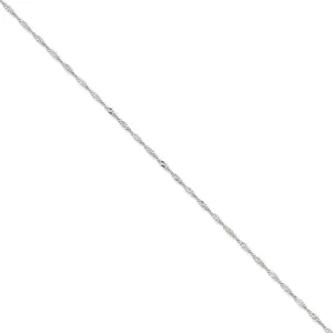 14k White Gold 2.00mm Polished Singapore Chain