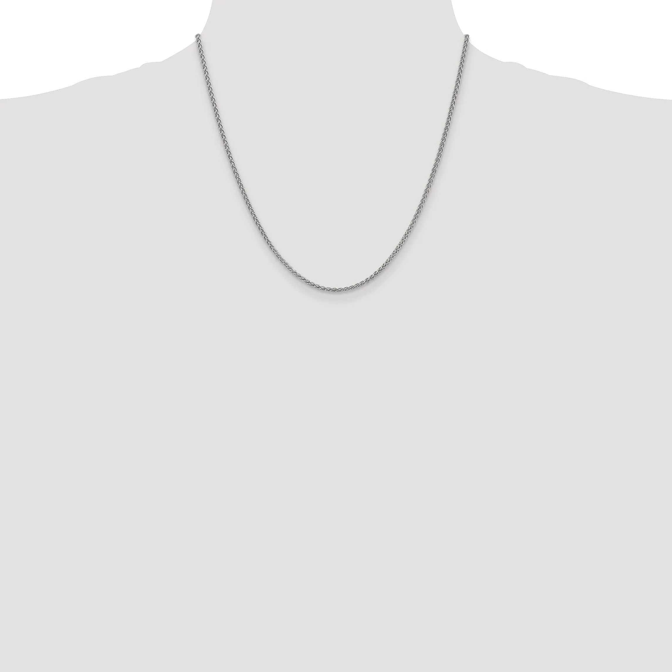 14k White Gold 2.25m Solid Polished Spiga Chain