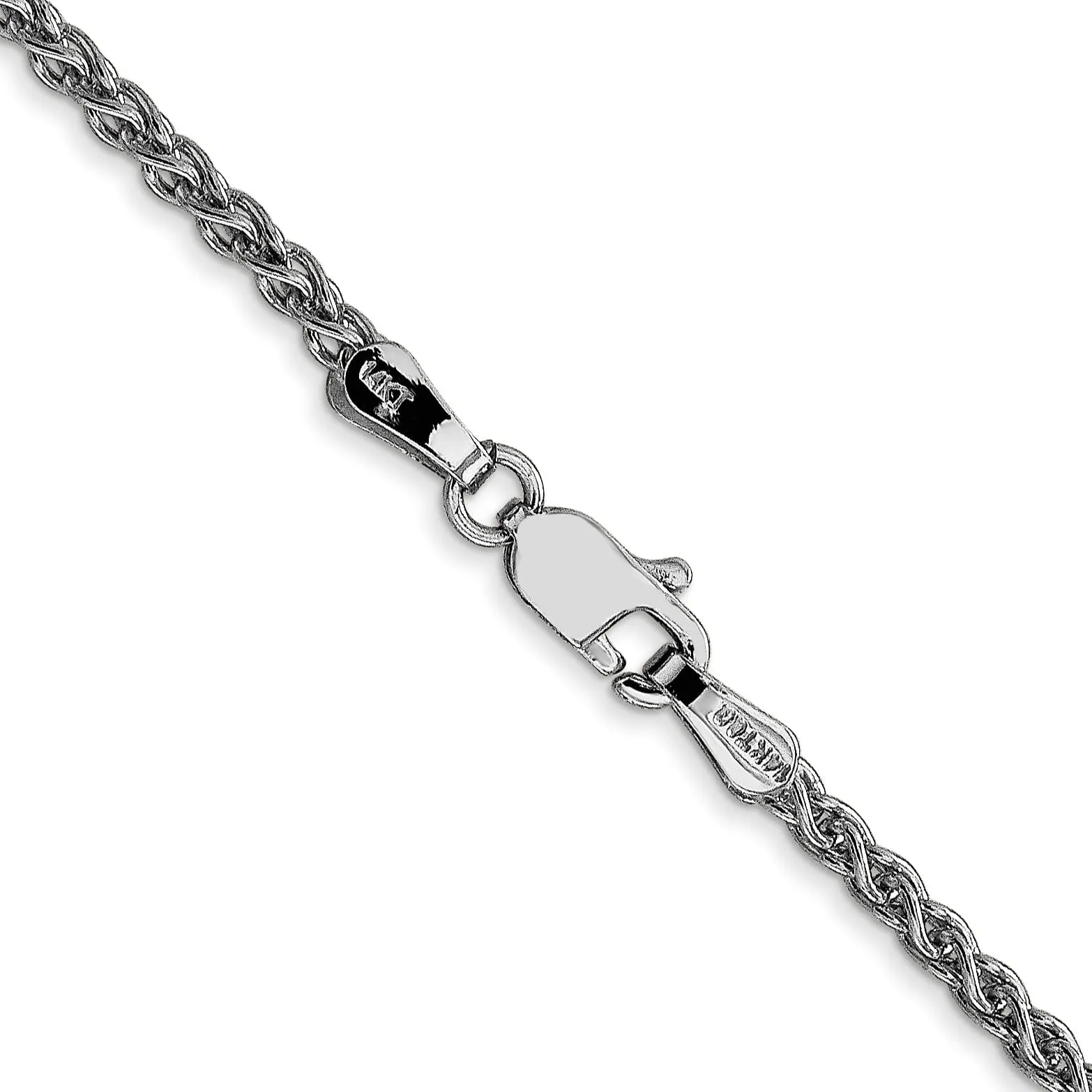 14k White Gold 2.25m Solid Polished Spiga Chain