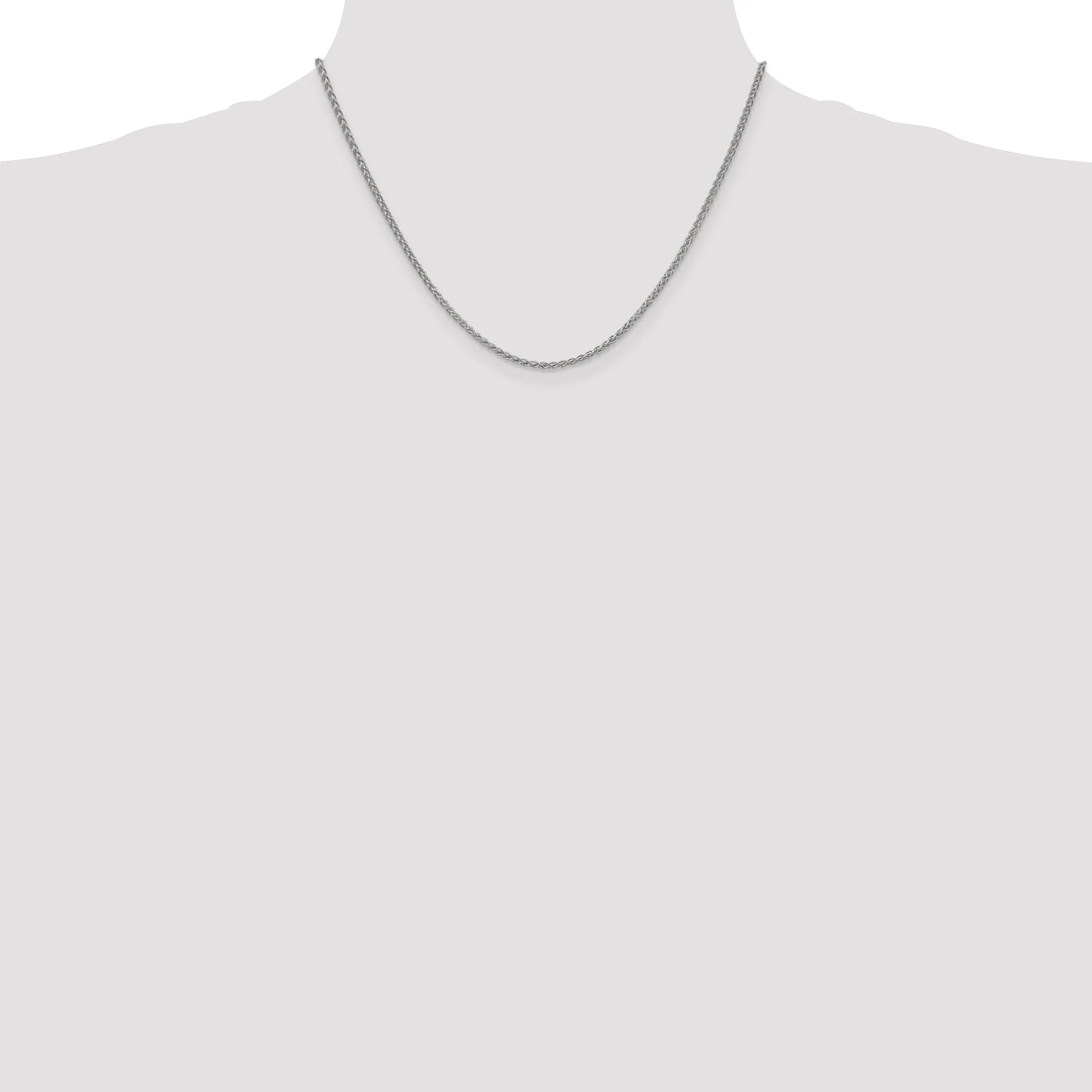 14k White Gold 2.25m Solid Polished Spiga Chain