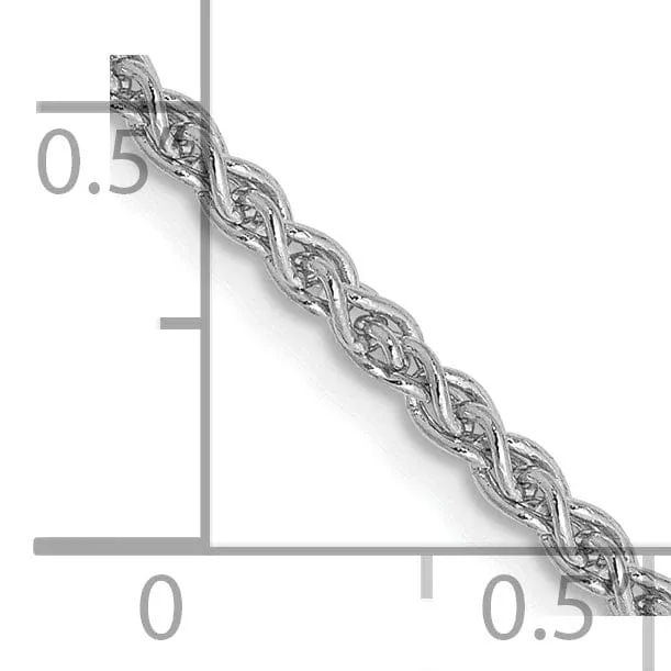14k White Gold 2.25m Solid Polished Spiga Chain