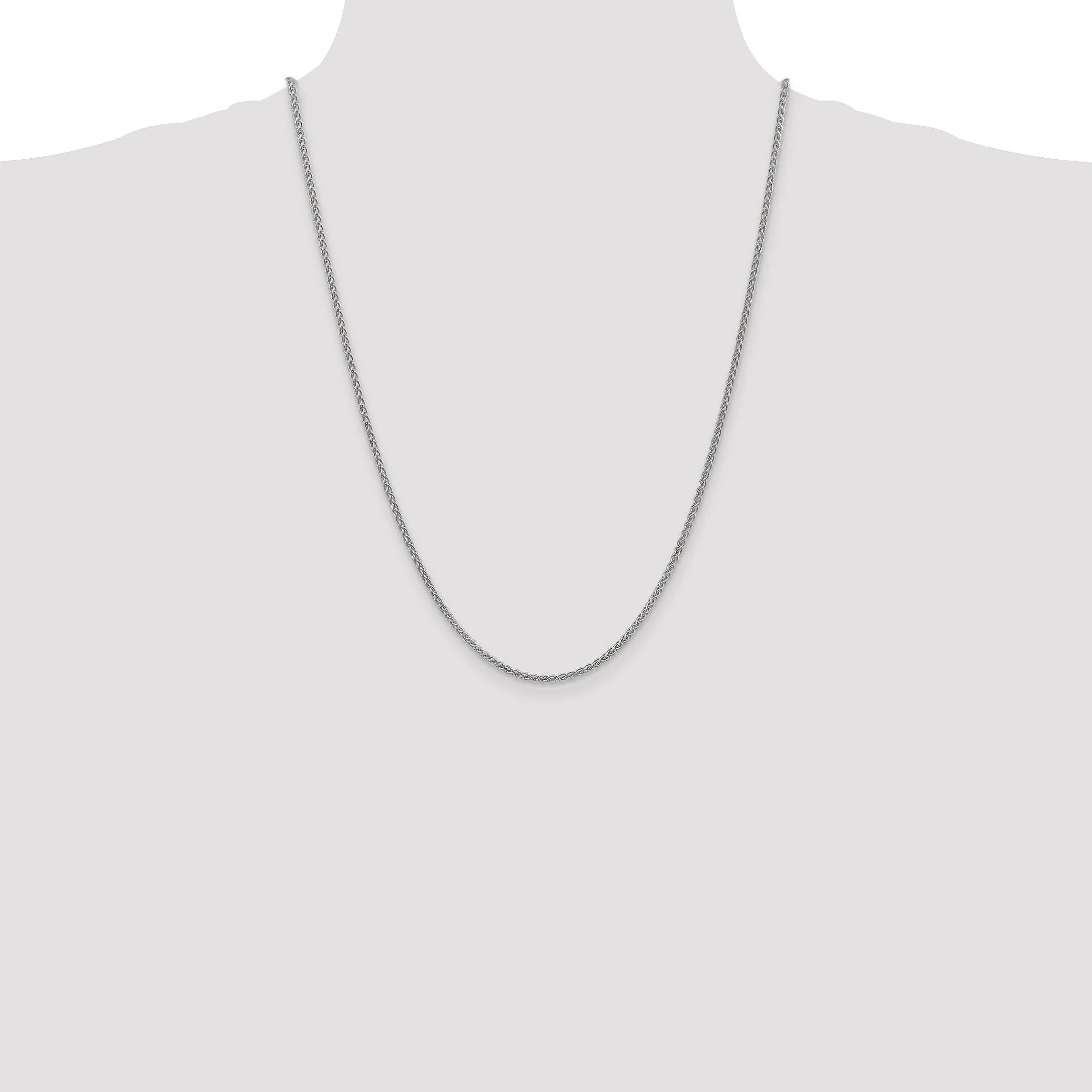 14k White Gold 2.25m Solid Polished Spiga Chain