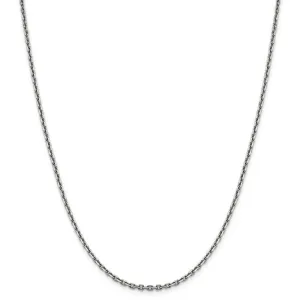 14k White Gold 2.50mm Solid D.C Cable Chain