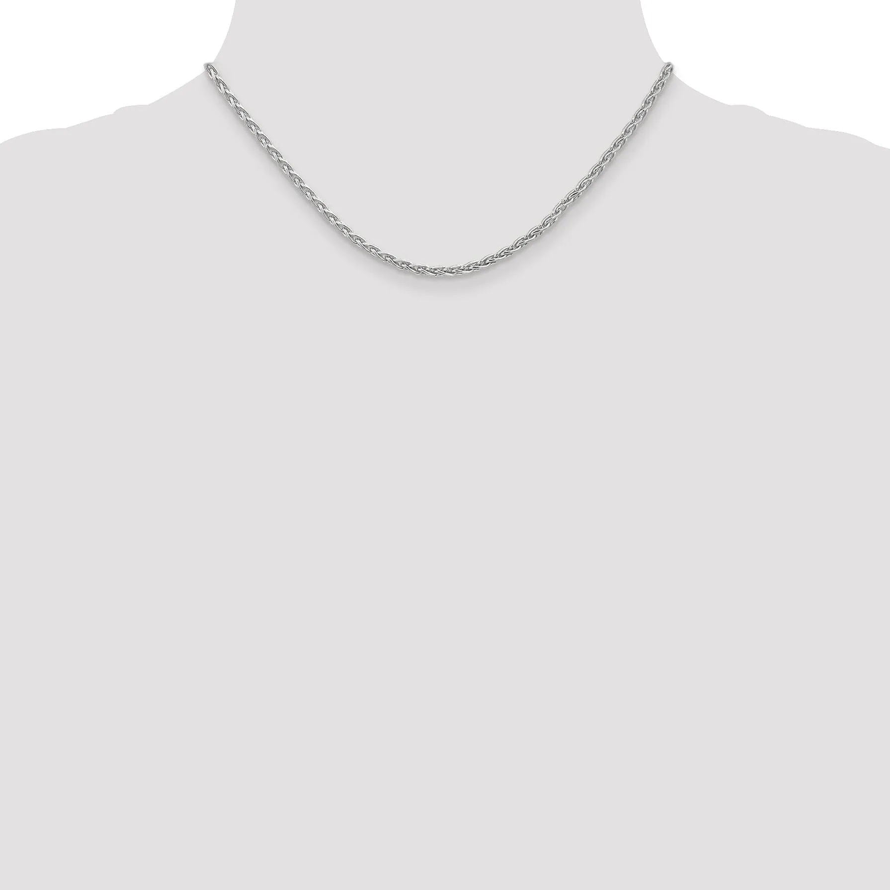 14k White Gold 3.00-mm Parisian Wheat Chain