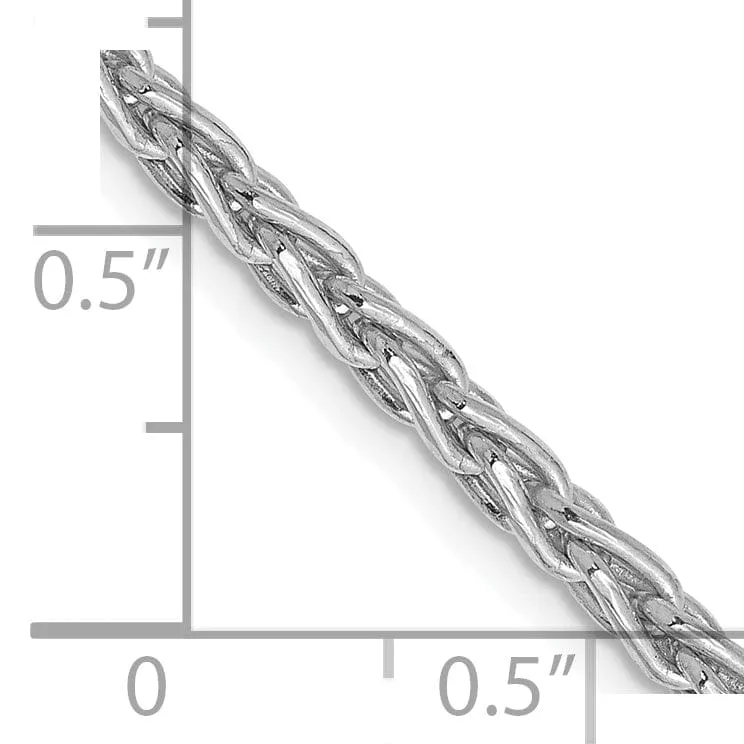 14k White Gold 3.00-mm Parisian Wheat Chain