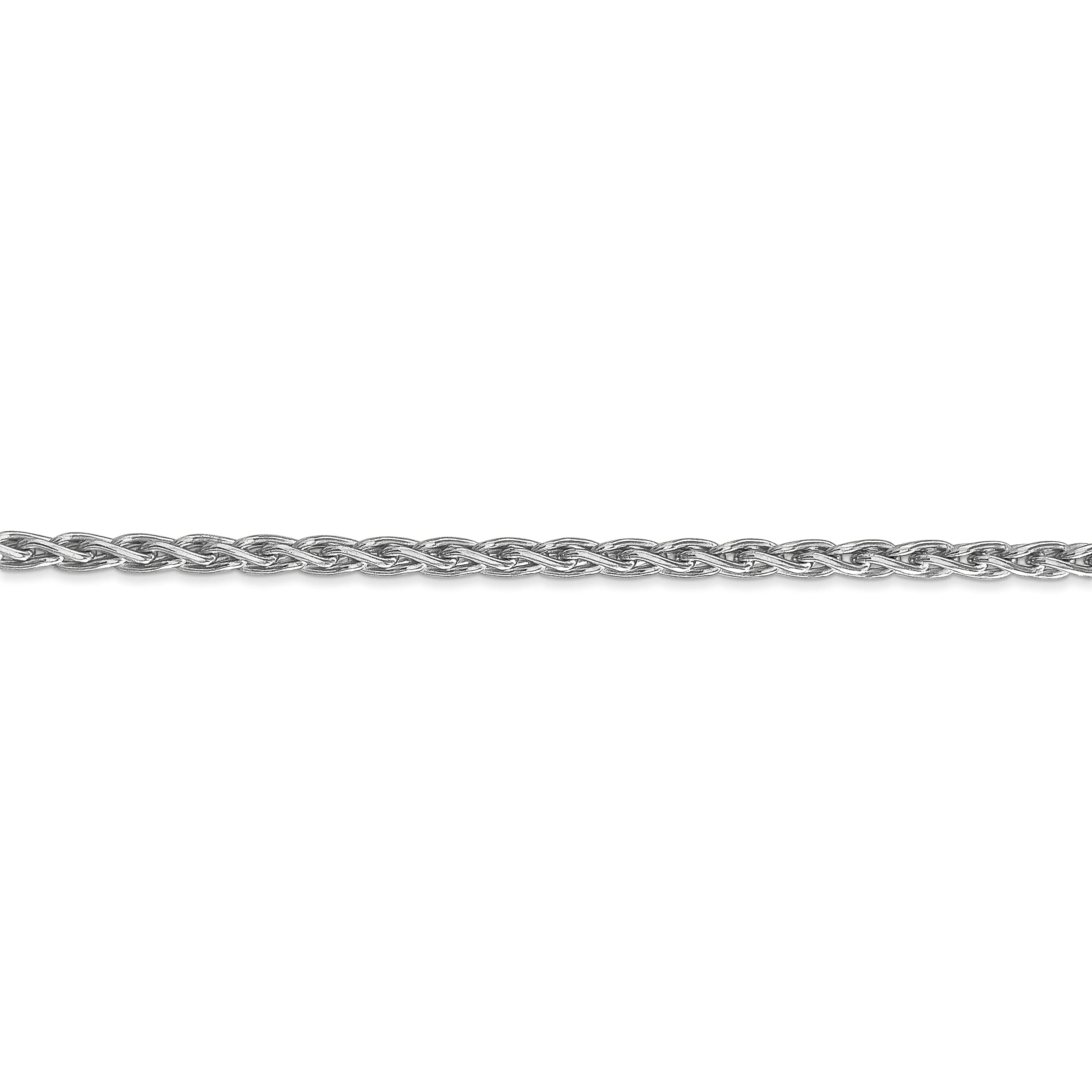 14k White Gold 3.00-mm Parisian Wheat Chain