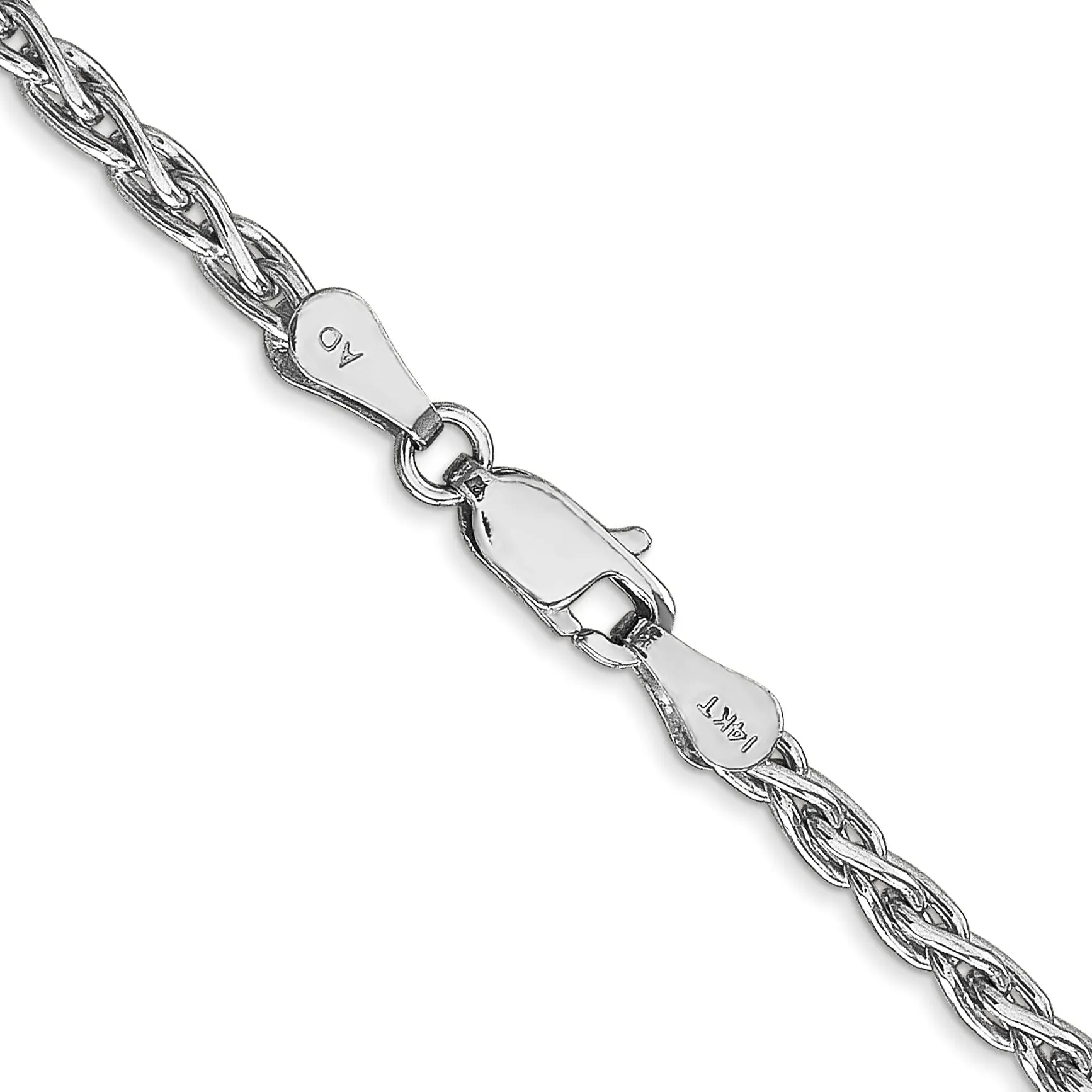 14k White Gold 3.00-mm Parisian Wheat Chain