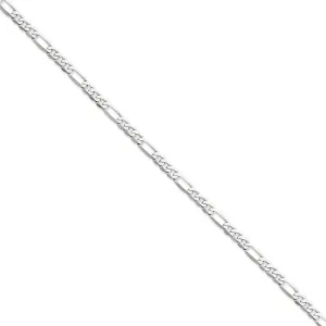 14k White Gold 5.00-mm Flat Solid Figaro Chain
