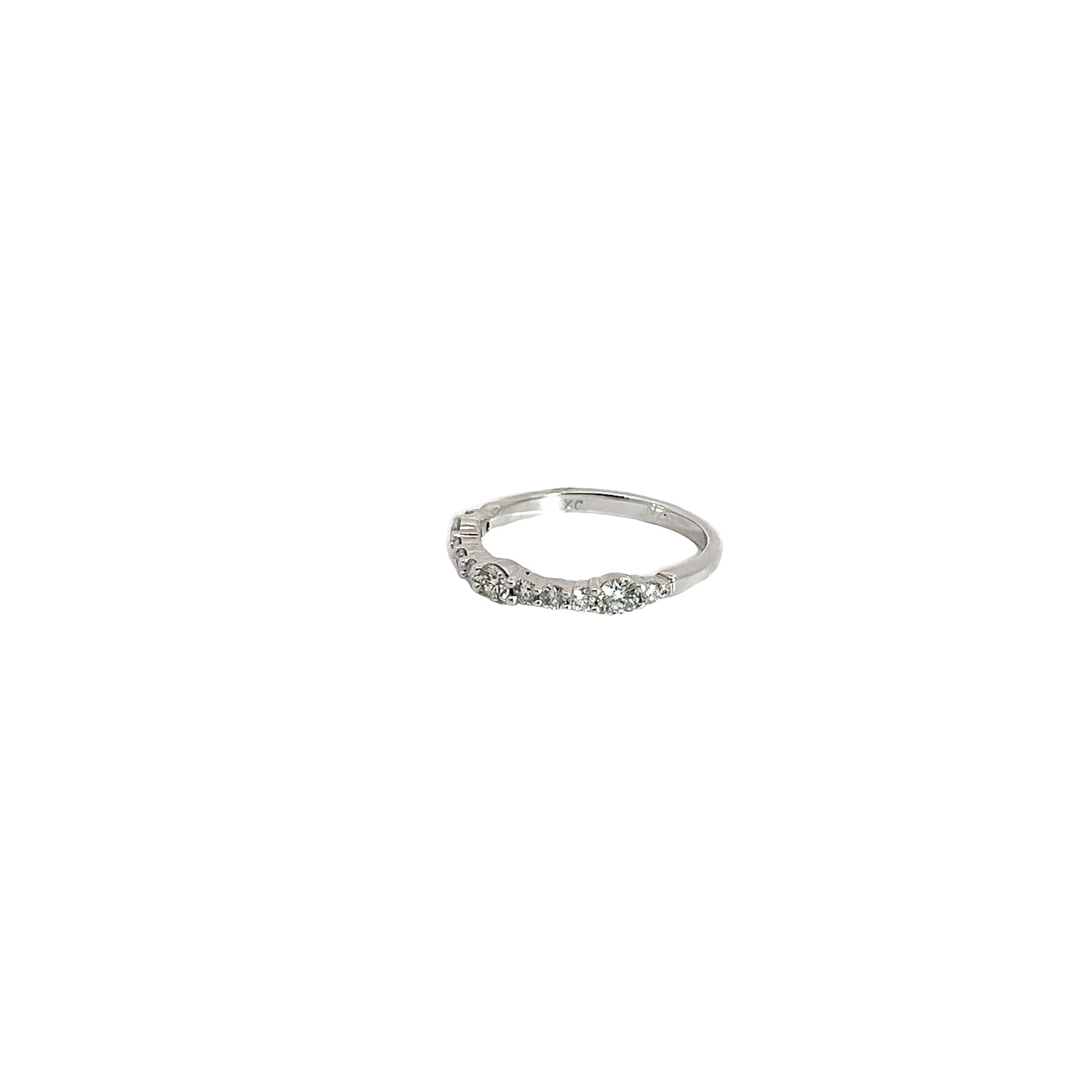 14k White Gold .50ct G VS2 Round Diamond Stackable Ring Size 5