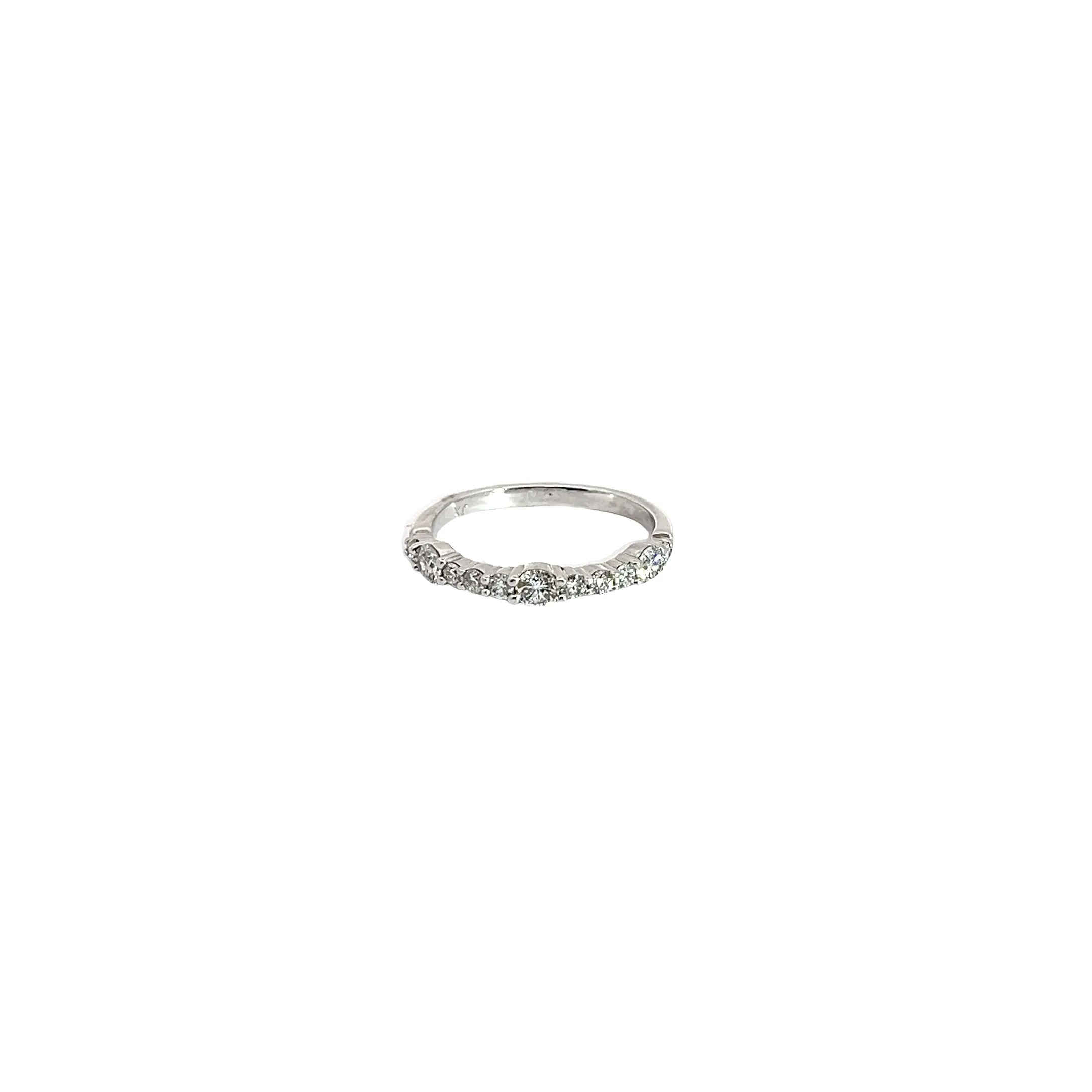 14k White Gold .50ct G VS2 Round Diamond Stackable Ring Size 5