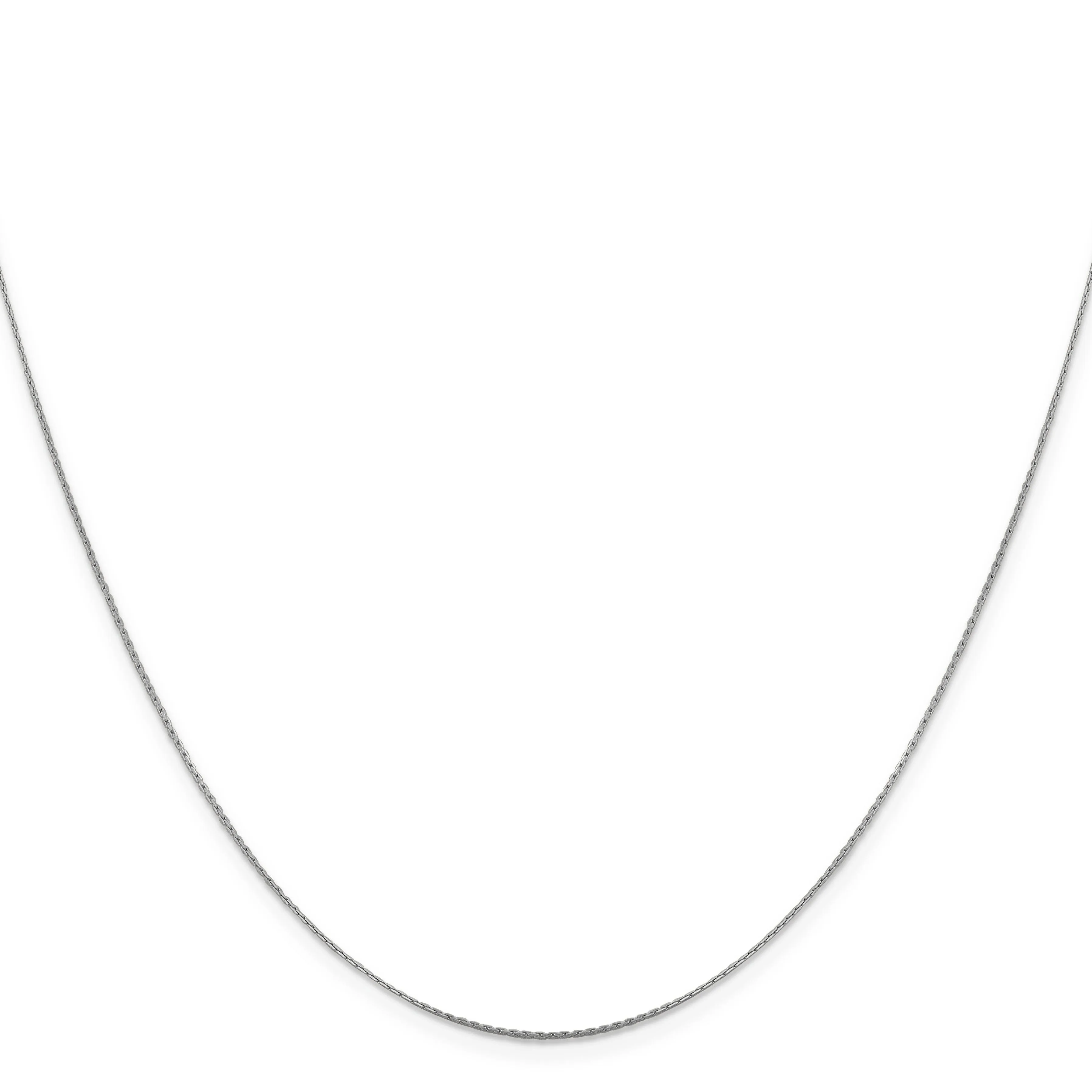 14K White Gold .6 mm Boston Link Chain