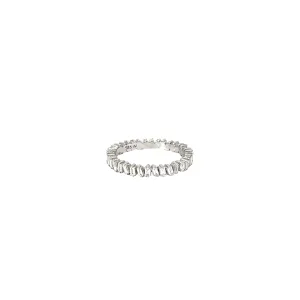 14k white gold .75ct F SI1 Baguette shaped diamond eternity ring