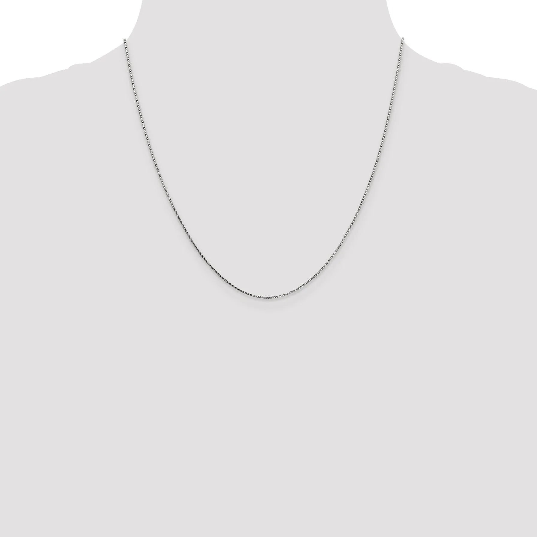 14K White Gold .8 mm Box Chain