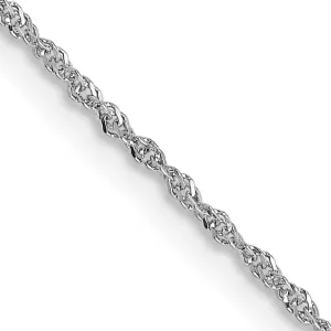 14K White Gold .8 mm Sparkle Singapore Chain