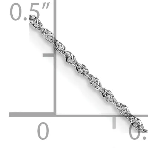 14K White Gold .8 mm Sparkle Singapore Chain