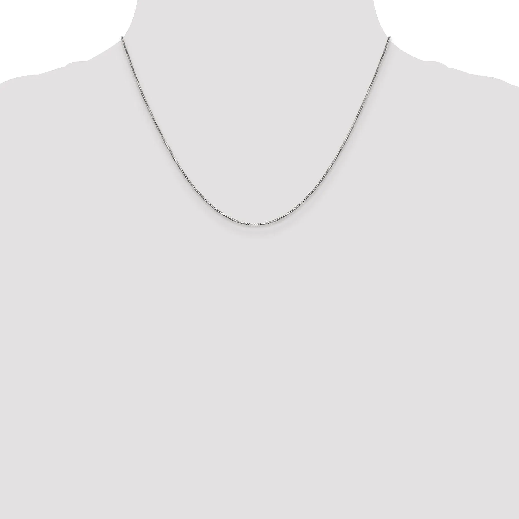 14K White Gold .9 mm Box Chain