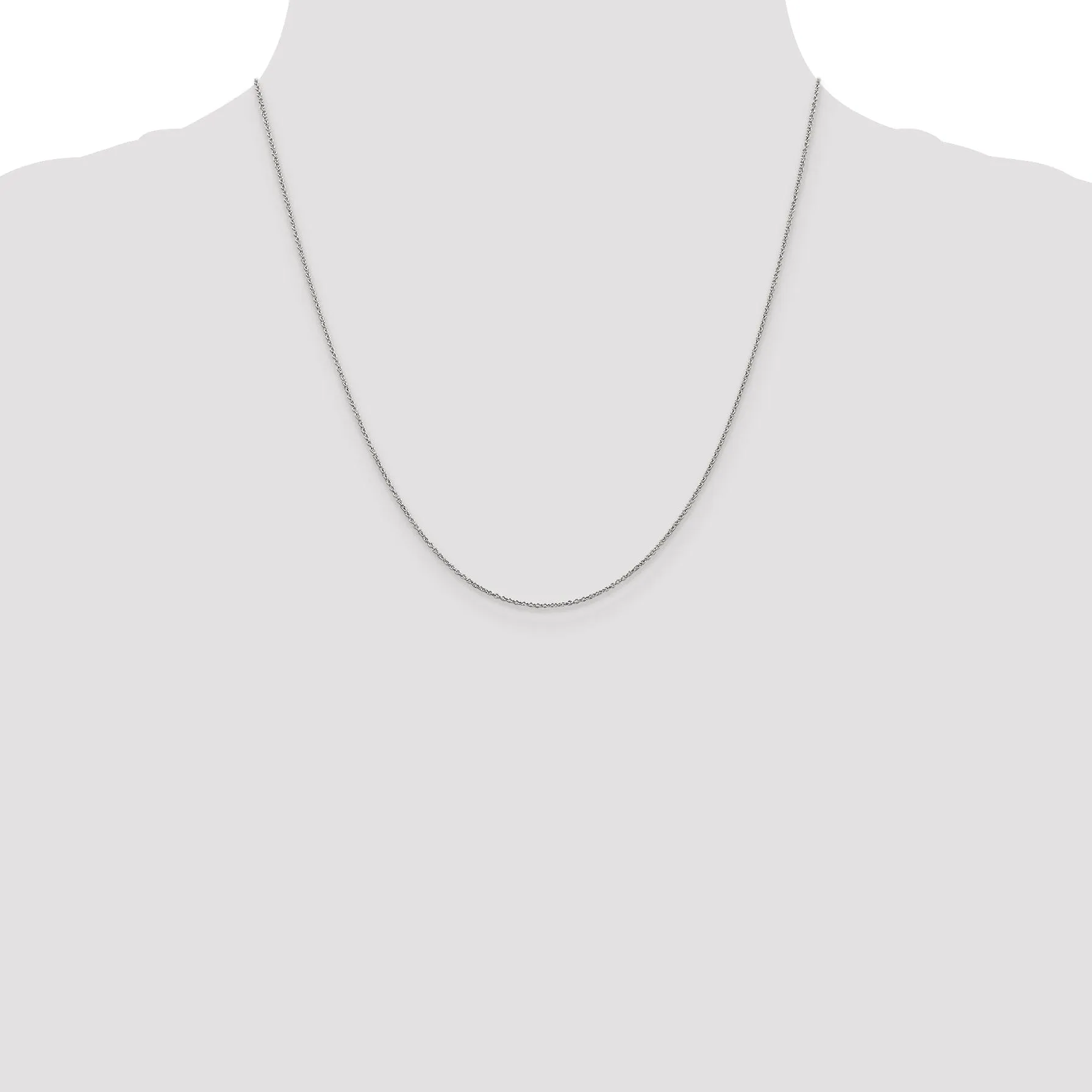 14K White Gold .9 mm Round Cable Chain