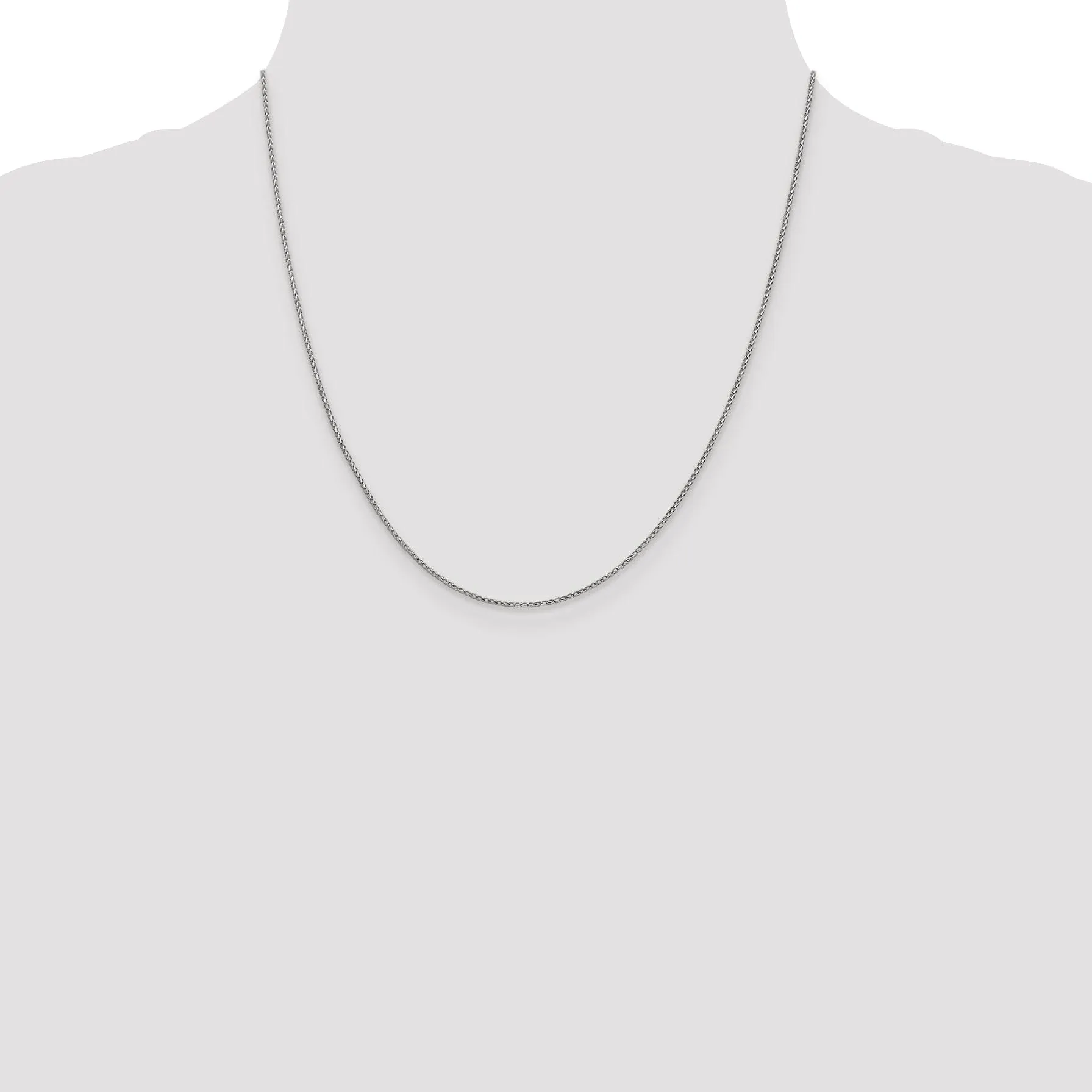 14K White Gold .95 mm D.C Open Franco Chain