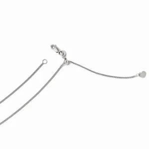 14k White Gold Adjustable Wheat Chain