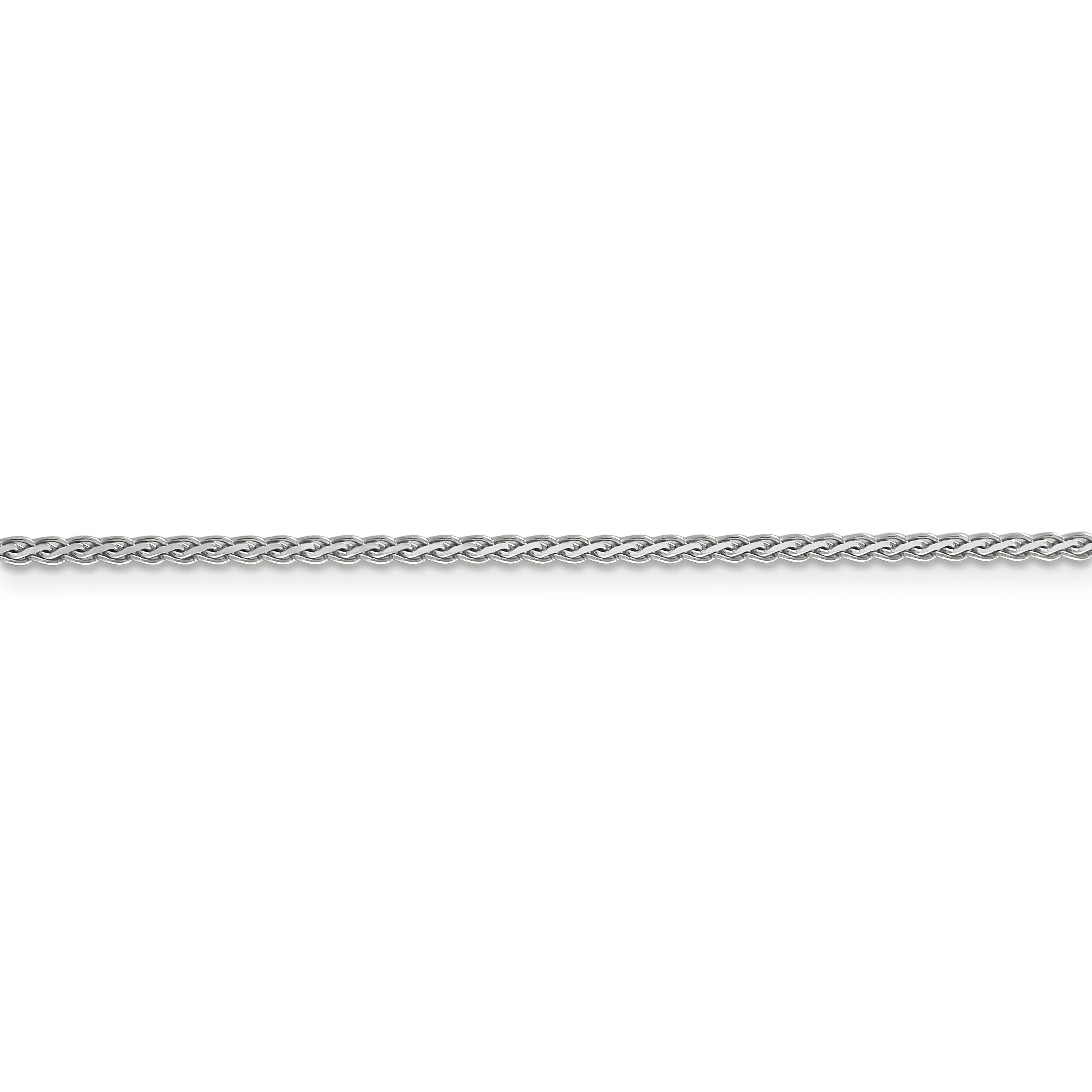 14k White Gold Polished 1.80m Flat Wheat Chain