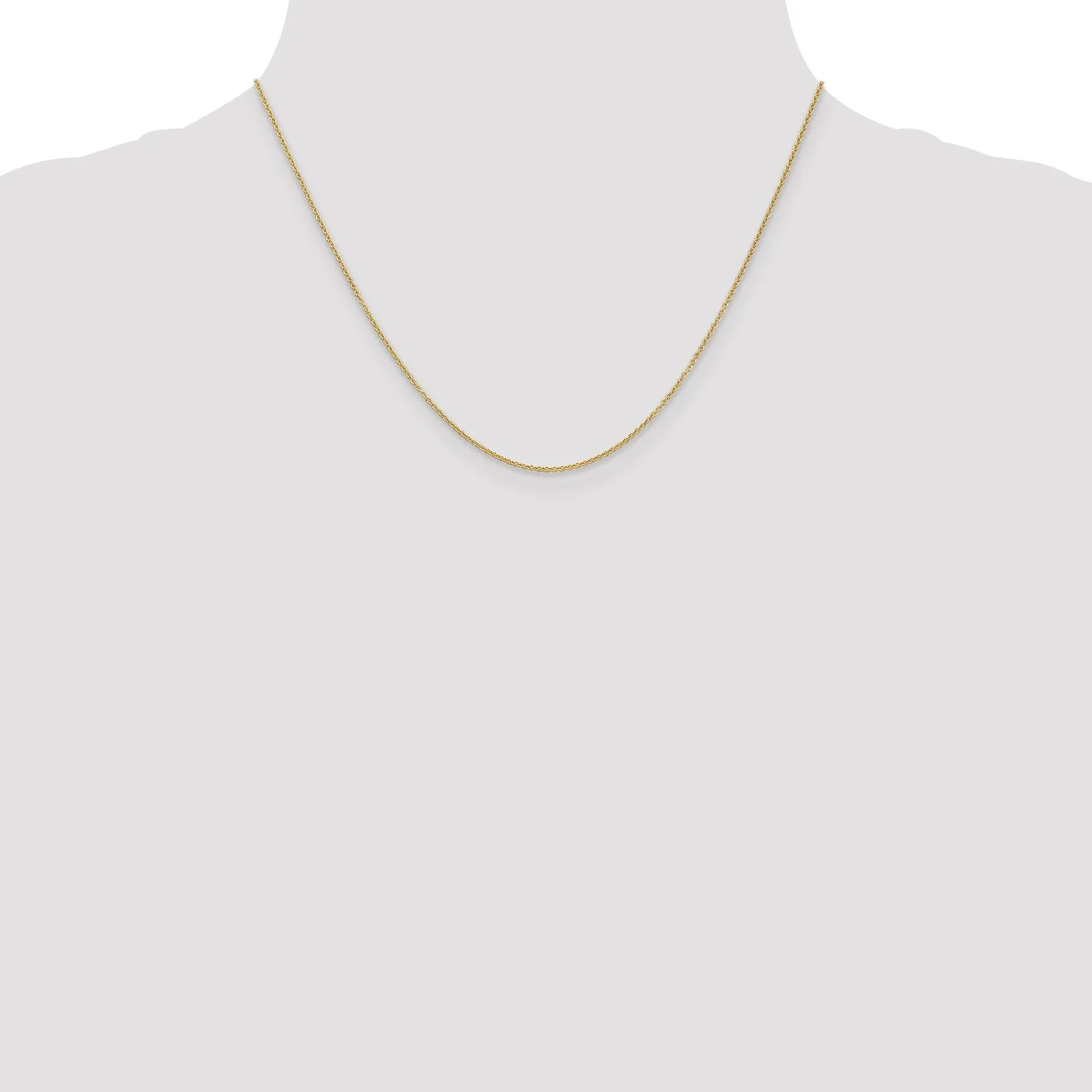 14k Yellow Gold 0.70mm Round Link Cable Chain