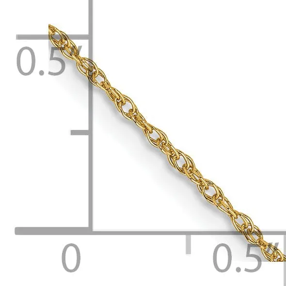 14k Yellow Gold 0.80-mm wide Light Baby Rope Chain
