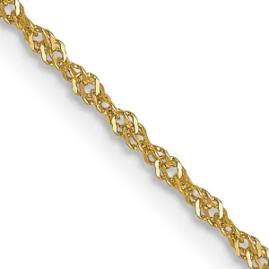 14k Yellow Gold 1 mm Light Singapore Chain
