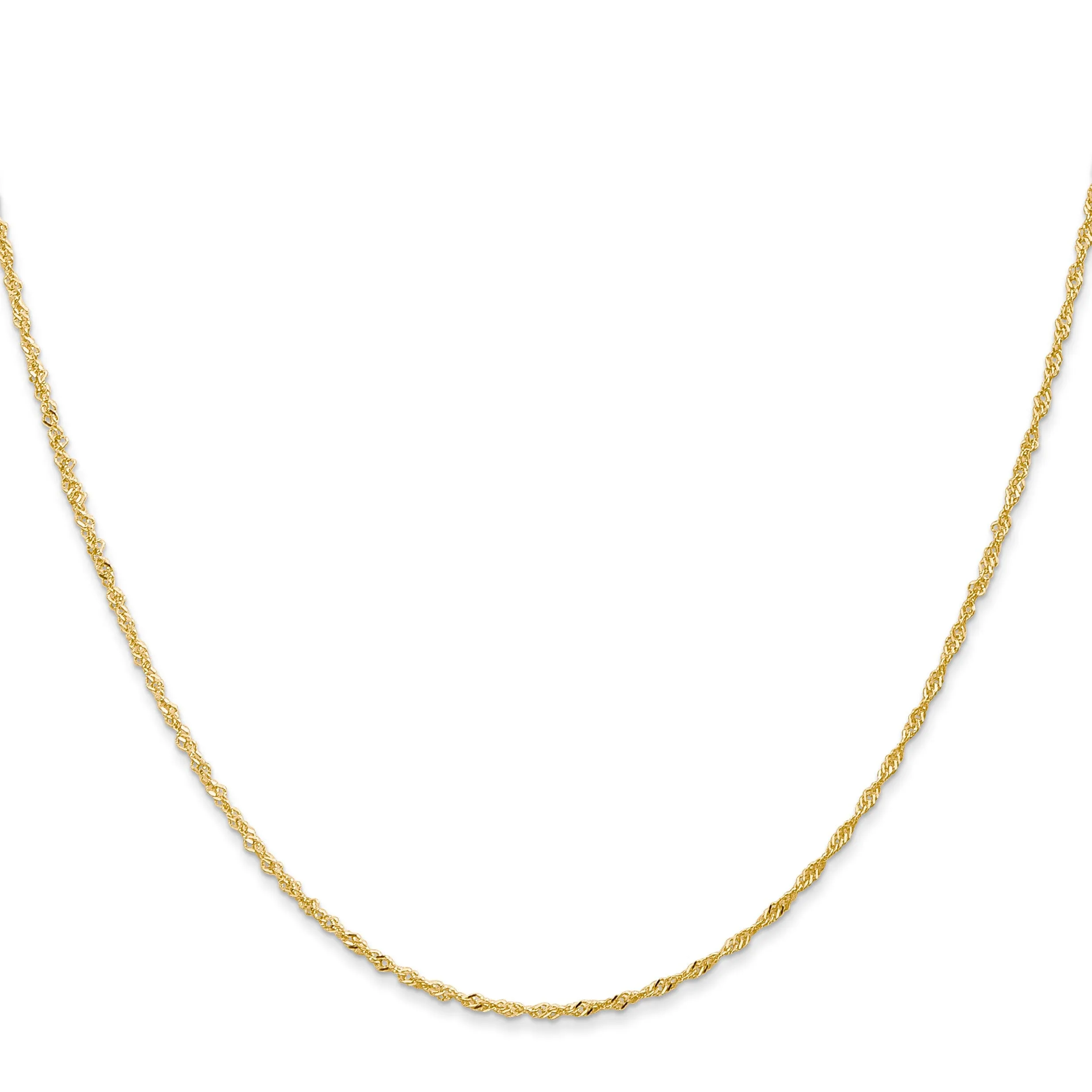 14k Yellow Gold 1 mm Light Singapore Chain