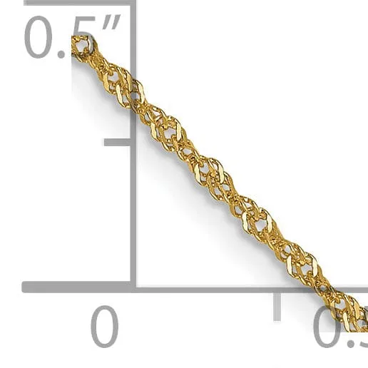 14k Yellow Gold 1 mm Light Singapore Chain