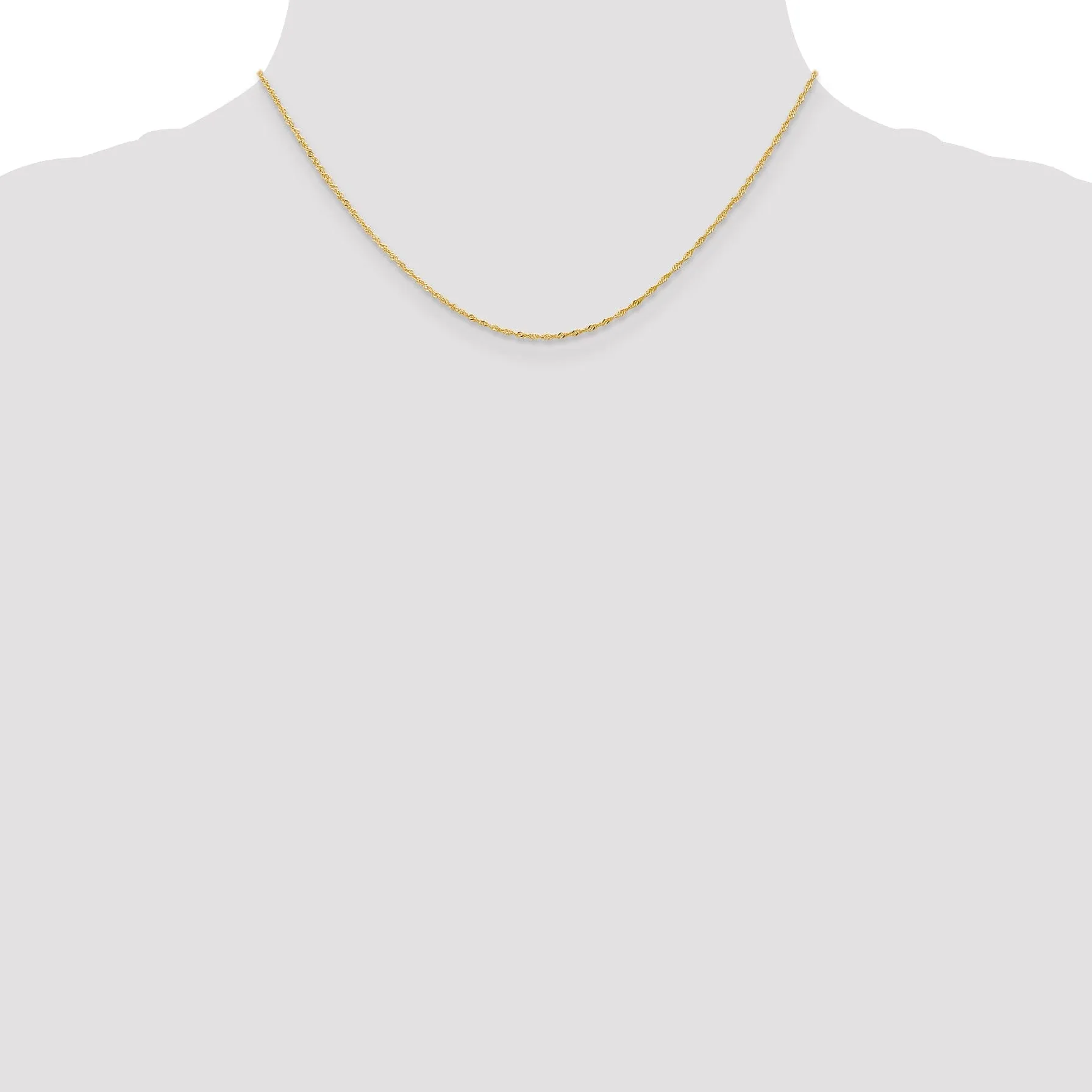 14k Yellow Gold 1 mm Light Singapore Chain