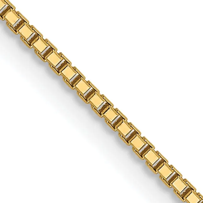 14k Yellow Gold 1 mm Octagonal Sparkle Box