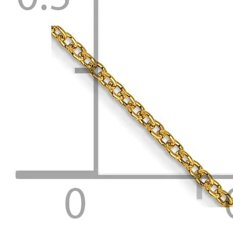 14k Yellow Gold 1.00mm Solid Polish Cable Chain